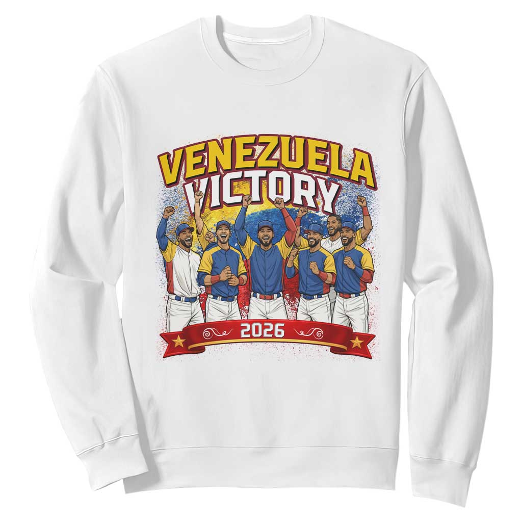 Venezuela Baseball Victory Sweatshirt Venezuelan Pride Gift TS12 White Print Your Wear
