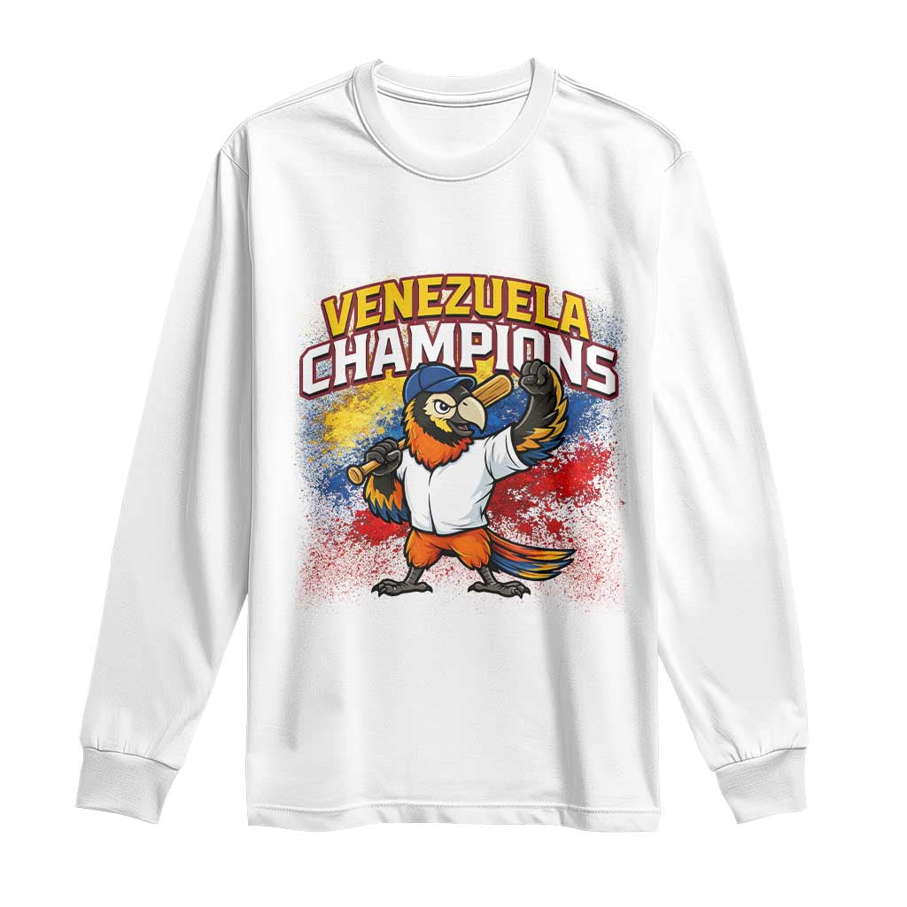 Venezuela Baseball Champions Long Sleeve Shirt Troupial Bird Patriotic Pride TS12 White Print Your Wear