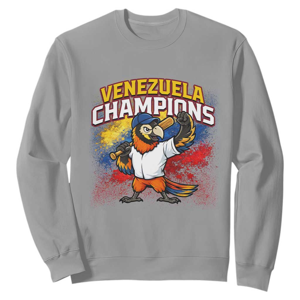 Venezuela Baseball Champions Sweatshirt Troupial Bird Patriotic Pride TS12 Sport Gray Print Your Wear