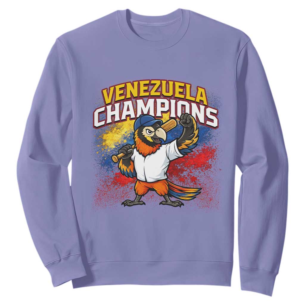 Venezuela Baseball Champions Sweatshirt Troupial Bird Patriotic Pride TS12 Violet Print Your Wear