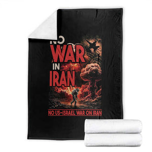 No US Israel War On Iran Throw Blanket Peace Not War TS12 Black Print Your Wear