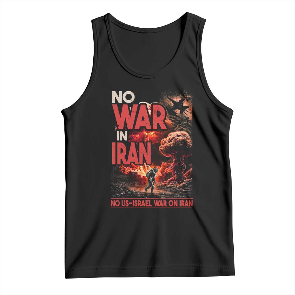 No US Israel War On Iran Tank Top Peace Not War TS12 Black Print Your Wear
