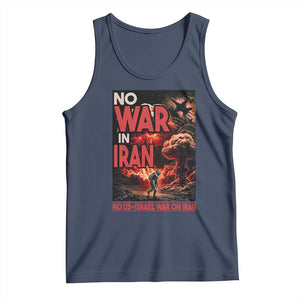 No US Israel War On Iran Tank Top Peace Not War TS12 Navy Print Your Wear