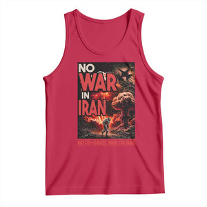 No US Israel War On Iran Tank Top Peace Not War TS12 Red Print Your Wear