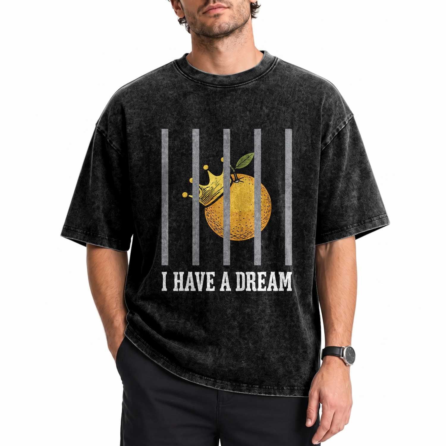 I Have A Dream Washed Cotton T-Shirt Funny Anti Trump Political