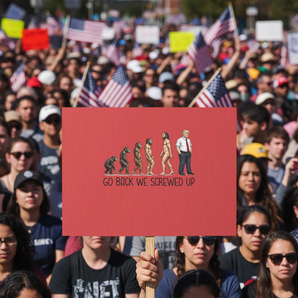 Go Back We Screwed Up Protest Sign Funny Anti Authoritarian TS12 Horizontal 18