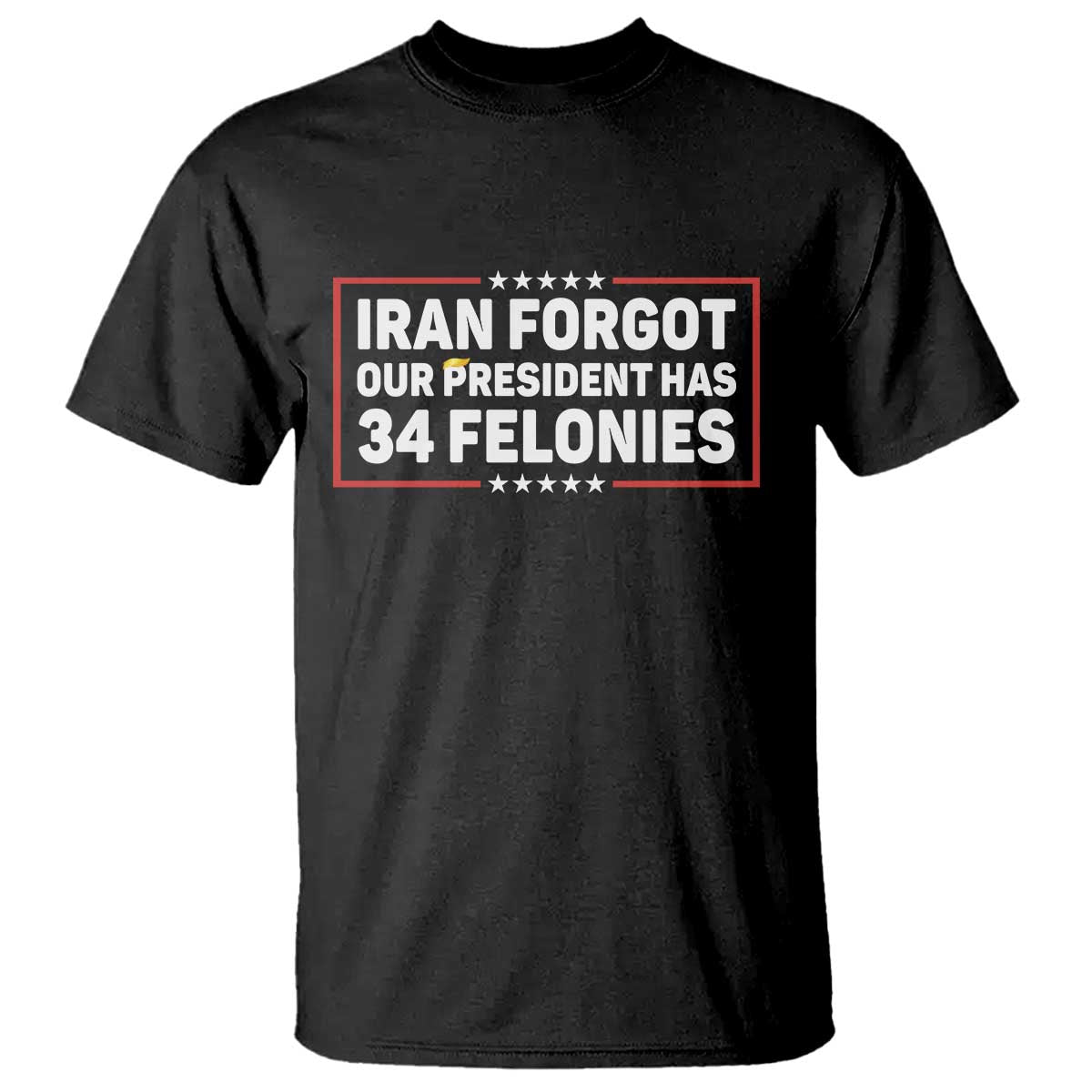 Iran Forgot Our President Has 34 Felonies T Shirt - Political Protest TS12 Black Print Your Wear