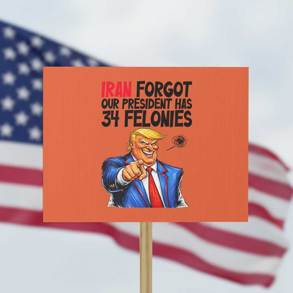 Iran Forgot Our President Has 34 Felonies Protest Sign Funny Political Satire TS12 Horizontal 18