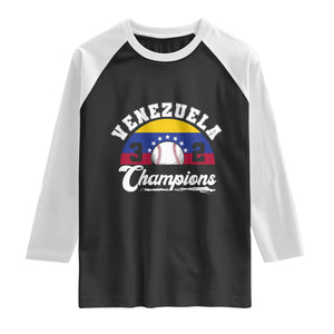 Venezuela 2026 Champions Raglan Shirt Vintage 7 Stars Flag Baseball Pride TS12 Black White Print Your Wear