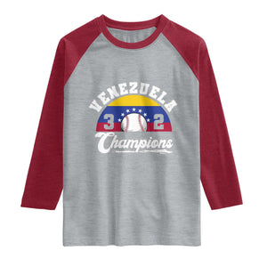 Venezuela 2026 Champions Raglan Shirt Vintage 7 Stars Flag Baseball Pride TS12 Heather Gray Heather Red Print Your Wear