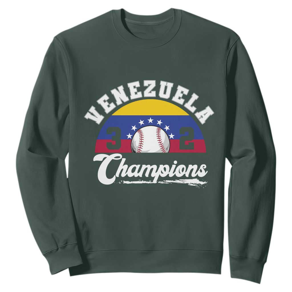 Venezuela 2026 Champions Sweatshirt Vintage 7 Stars Flag Baseball Pride TS12 Dark Forest Green Print Your Wear
