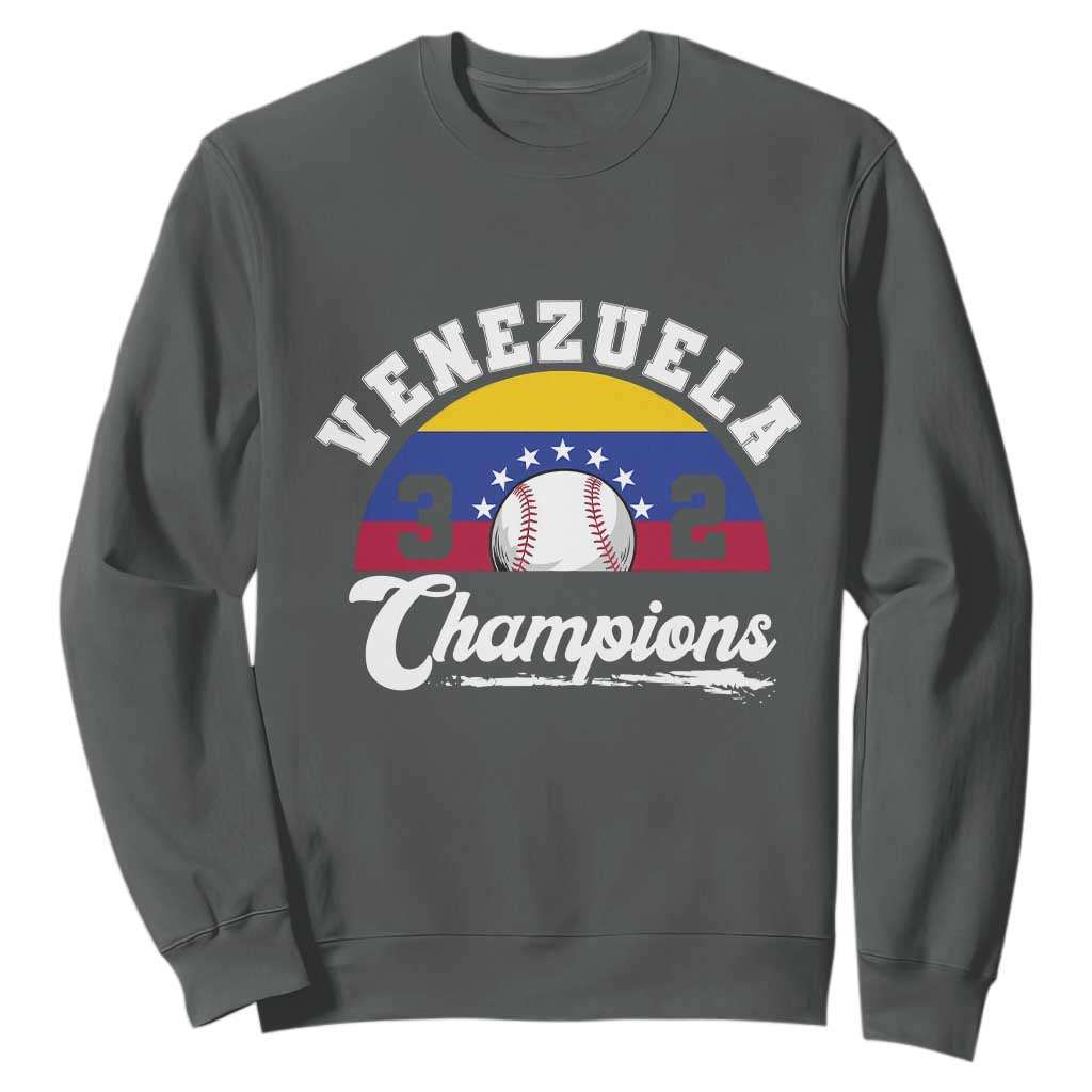 Venezuela 2026 Champions Sweatshirt Vintage 7 Stars Flag Baseball Pride TS12 Dark Heather Print Your Wear