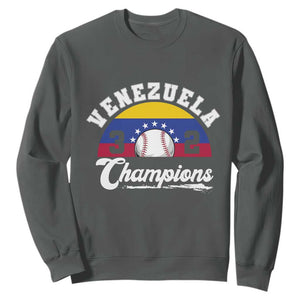 Venezuela 2026 Champions Sweatshirt Vintage 7 Stars Flag Baseball Pride TS12 Dark Heather Print Your Wear