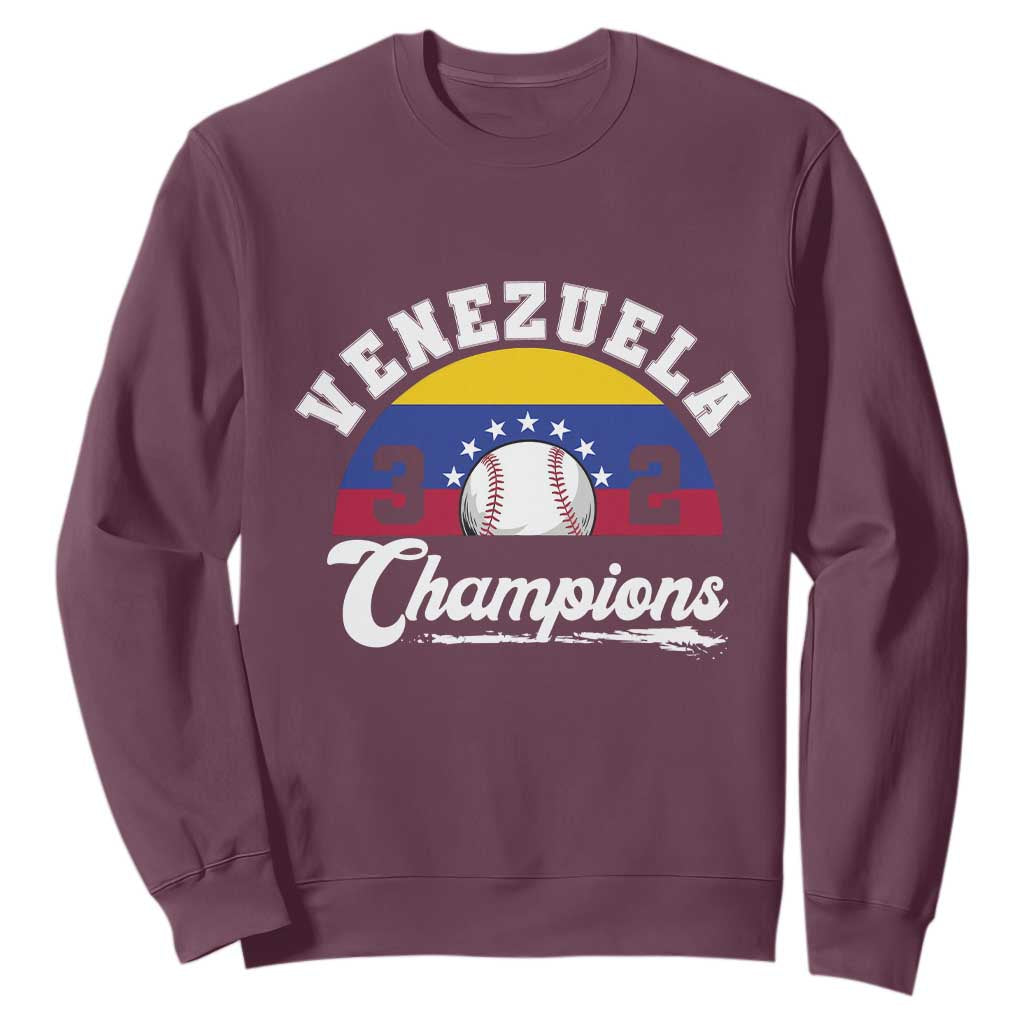 Venezuela 2026 Champions Sweatshirt Vintage 7 Stars Flag Baseball Pride TS12 Maroon Print Your Wear