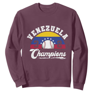 Venezuela 2026 Champions Sweatshirt Vintage 7 Stars Flag Baseball Pride TS12 Maroon Print Your Wear