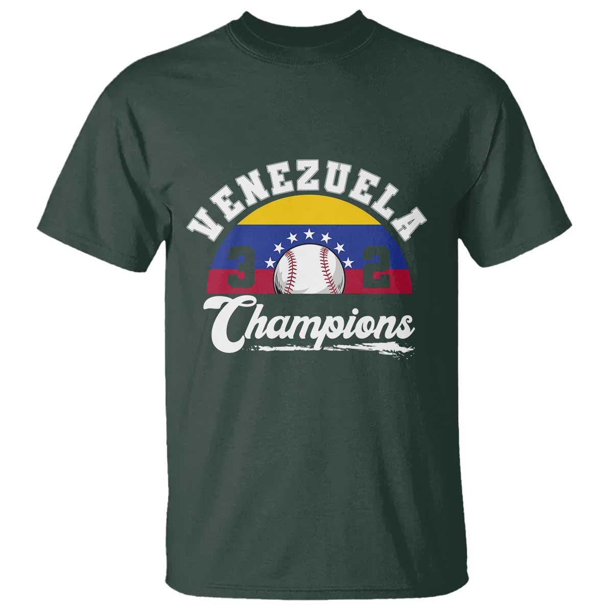 Venezuela 2026 Champions T Shirt Vintage 7 Stars Flag Baseball Pride TS12 Dark Forest Green Print Your Wear