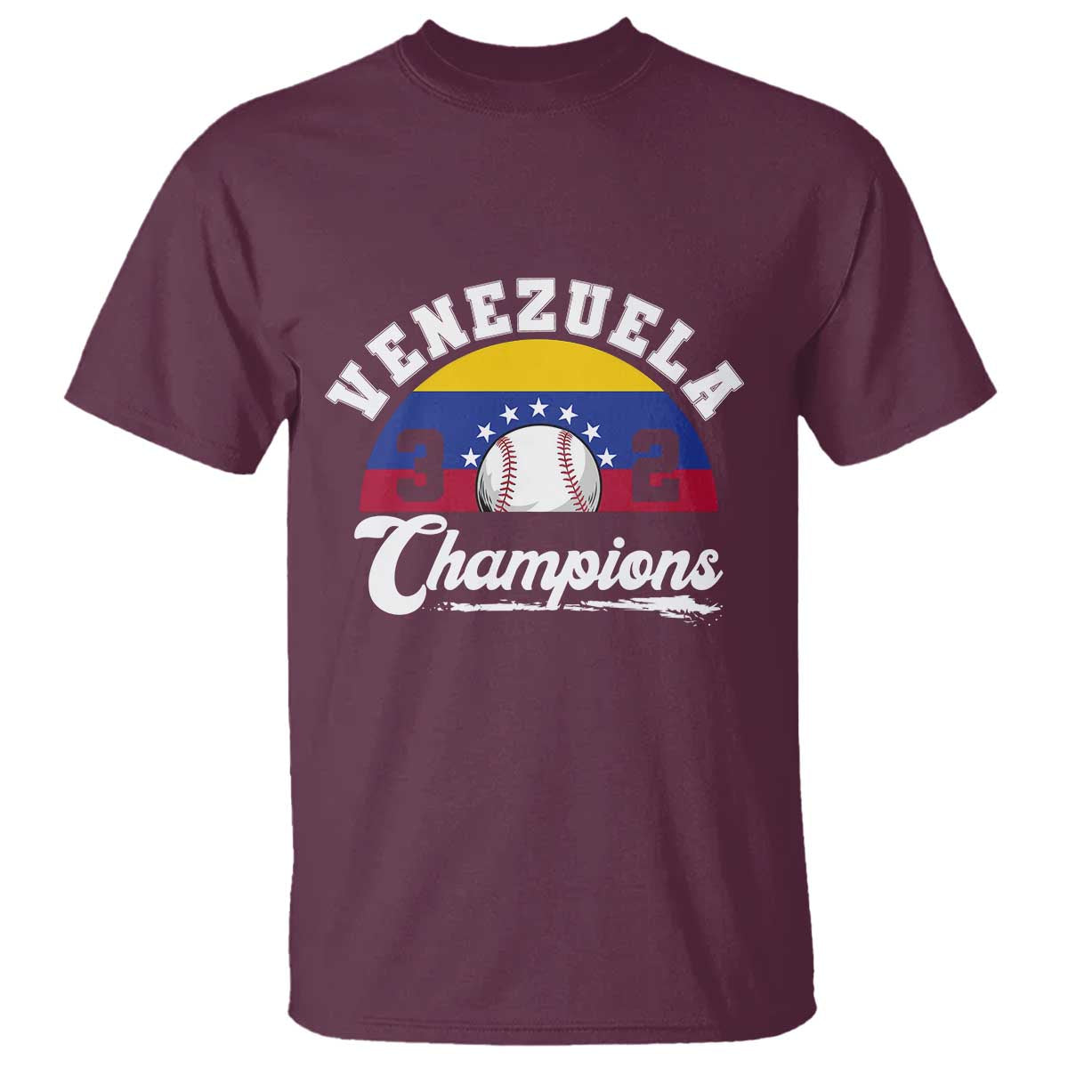 Venezuela 2026 Champions T Shirt Vintage 7 Stars Flag Baseball Pride TS12 Maroon Print Your Wear
