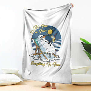 Melting Snowman Christmas In July Throw Blanket It Is Fine Everything Is Fine TS12 Print Your Wear