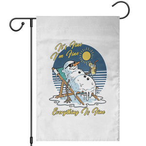 Melting Snowman Christmas In July Garden Flag It Is Fine Everything Is Fine TS12 White Print Your Wear