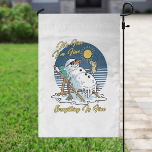 Melting Snowman Christmas In July Garden Flag It Is Fine Everything Is Fine TS12 Print Your Wear