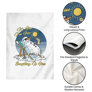 Melting Snowman Christmas In July Garden Flag It Is Fine Everything Is Fine TS12 Print Your Wear