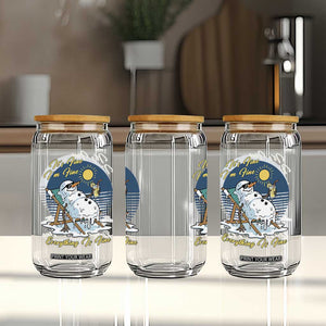 Melting Snowman Christmas In July Glass Can It Is Fine Everything Is Fine TS12 Print Your Wear