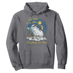 Melting Snowman Christmas In July Hoodie It Is Fine Everything Is Fine TS12 Charcoal Print Your Wear
