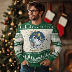 Melting Snowman Christmas In July Ugly Christmas Sweater It Is Fine Everything Is Fine TS12 Beige Green Print Your Wear