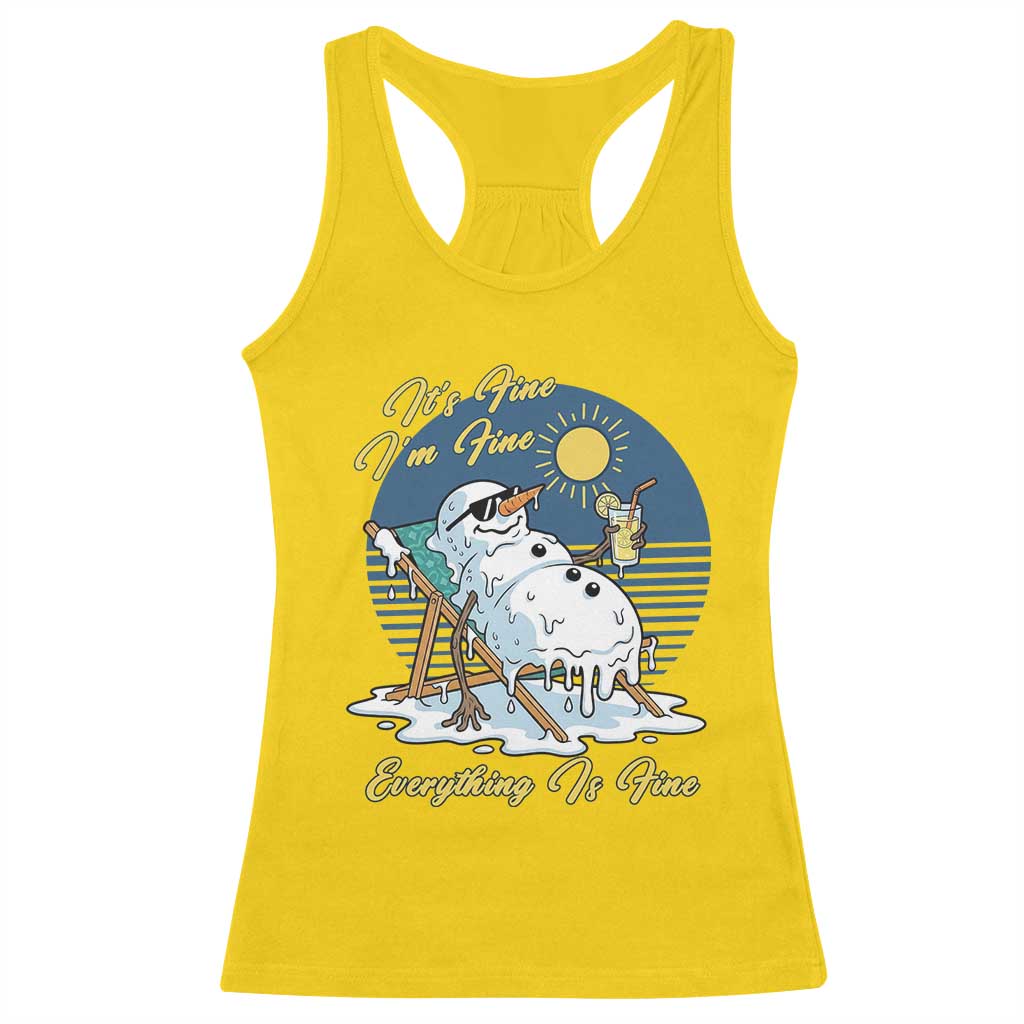 Melting Snowman Christmas In July Racerback Tank Top It Is Fine Everything Is Fine TS12 Daisy Print Your Wear