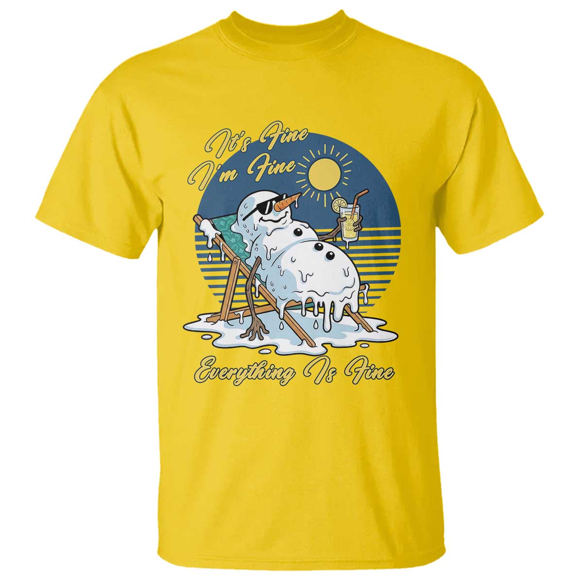 Melting Snowman Christmas In July T Shirt It Is Fine Everything Is Fine TS12 Daisy Print Your Wear