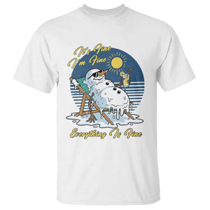 Melting Snowman Christmas In July T Shirt It Is Fine Everything Is Fine TS12 White Print Your Wear