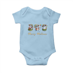 Funny Hawaiian Snowman Summer Graphic Baby Onesie Merry Meltmas TS12 Light Blue Print Your Wear