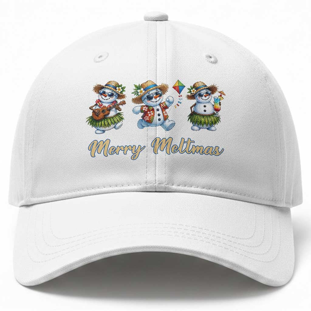 Funny Hawaiian Snowman Summer Graphic Baseball Cap Merry Meltmas TS12 Print Your Wear