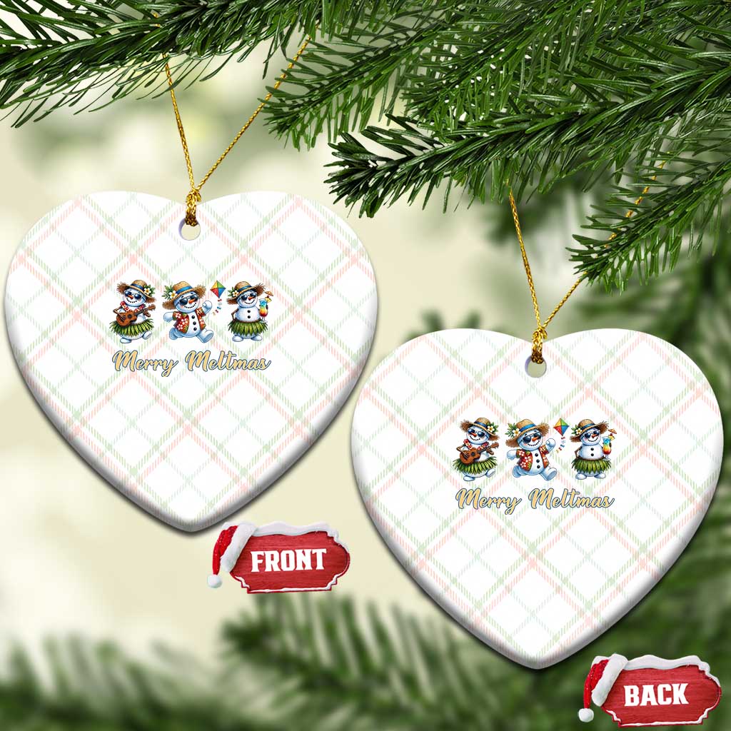 Funny Hawaiian Snowman Summer Graphic Ceramic Ornament Merry Meltmas TS12 Print Your Wear