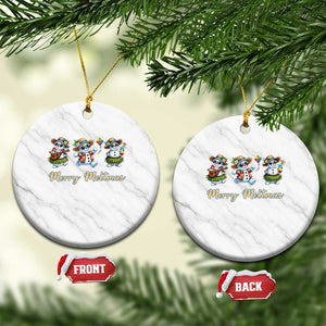 Funny Hawaiian Snowman Summer Graphic Ceramic Ornament Merry Meltmas TS12 1pc White Marble Print Your Wear