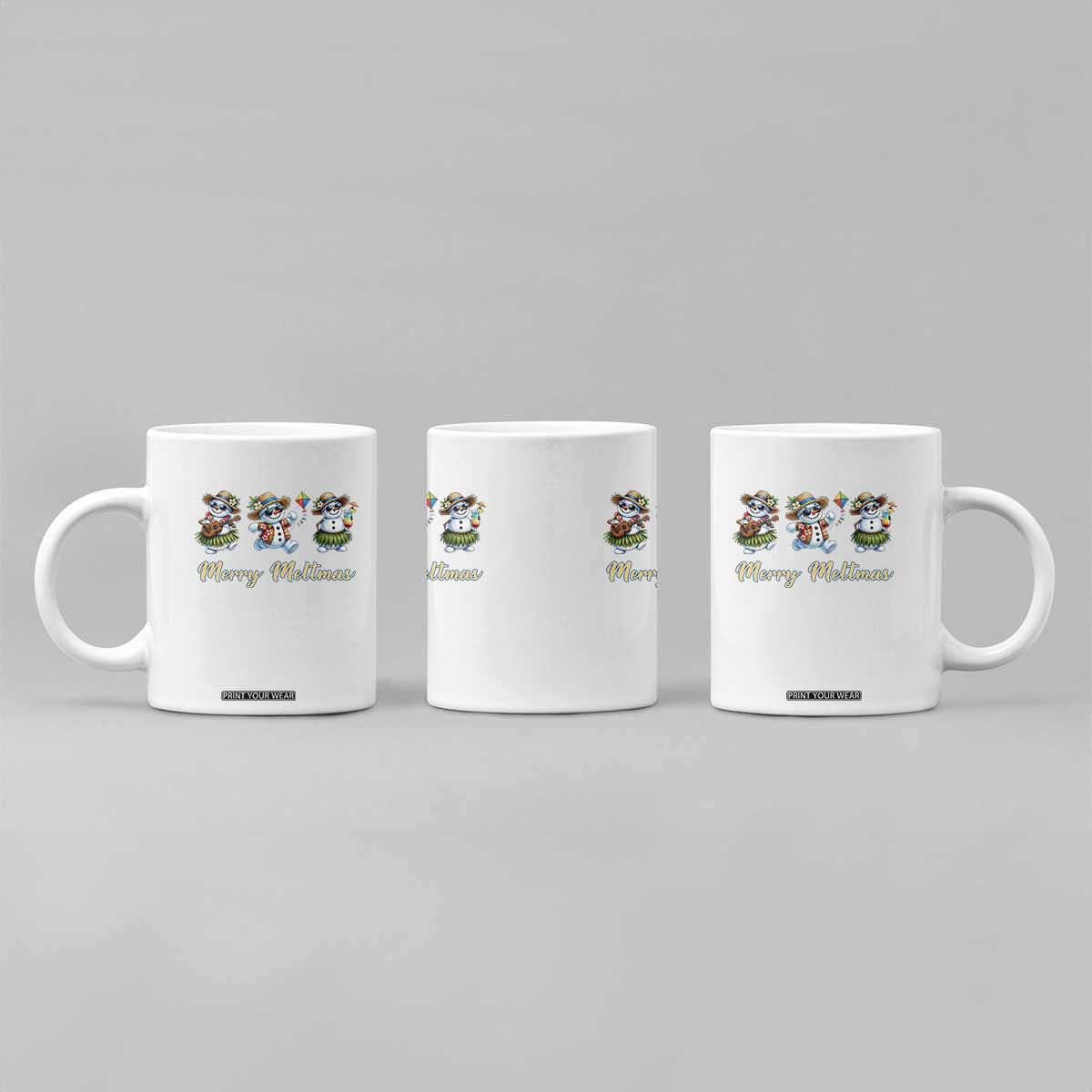 Funny Hawaiian Snowman Summer Graphic Coffee Mug Merry Meltmas TS12 Print Your Wear