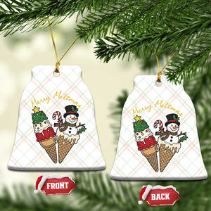 Christmas In July Ice Cream Snowman Graphic Ceramic Ornament Merry Meltmas TS12 Print Your Wear