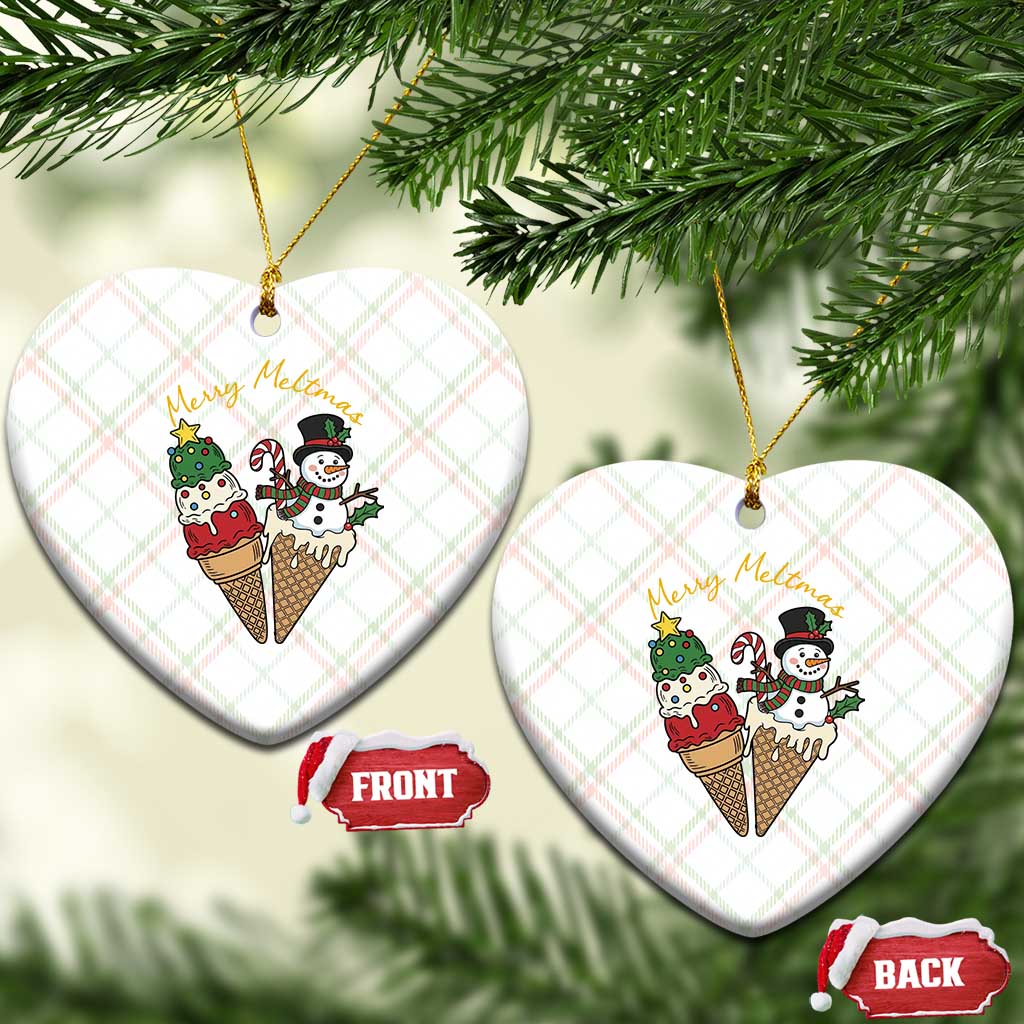 Christmas In July Ice Cream Snowman Graphic Ceramic Ornament Merry Meltmas TS12 Print Your Wear