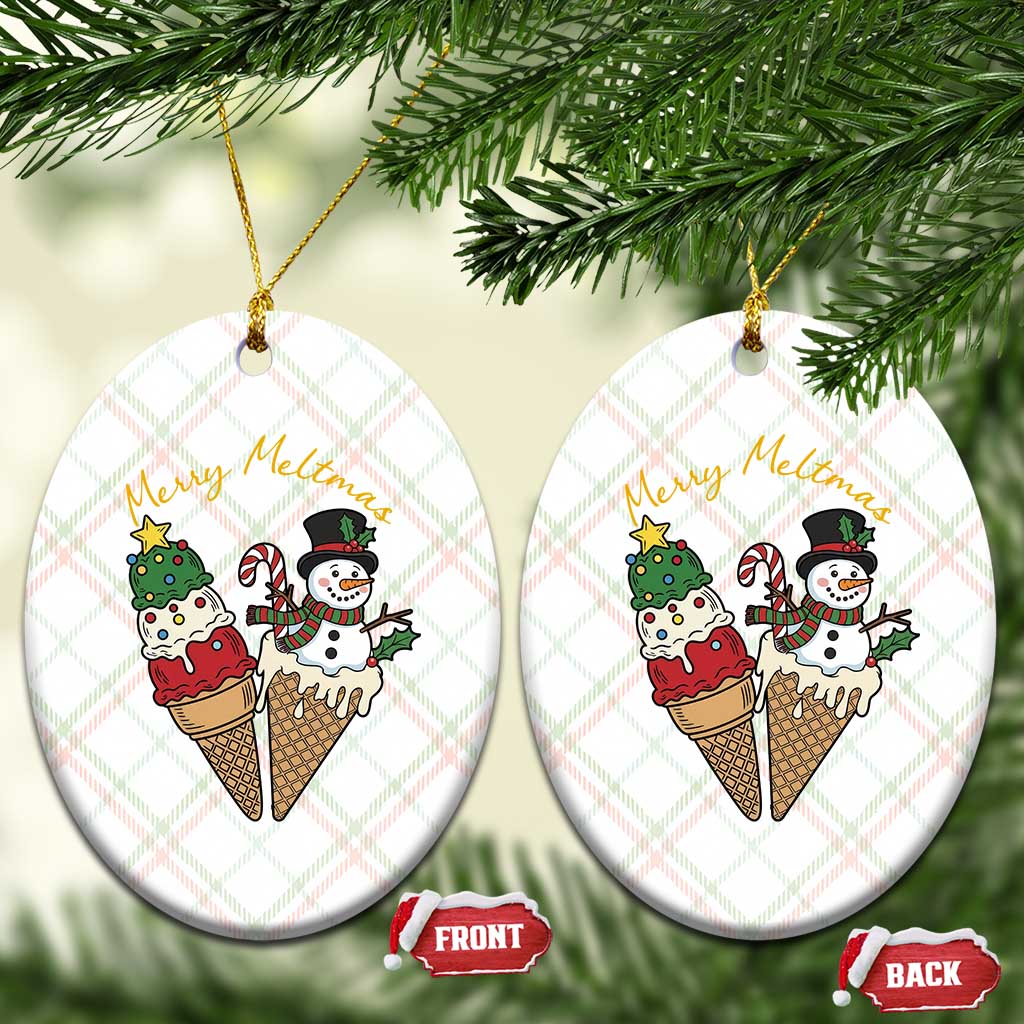 Christmas In July Ice Cream Snowman Graphic Ceramic Ornament Merry Meltmas TS12 Print Your Wear