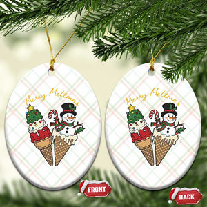 Christmas In July Ice Cream Snowman Graphic Ceramic Ornament Merry Meltmas TS12 Print Your Wear