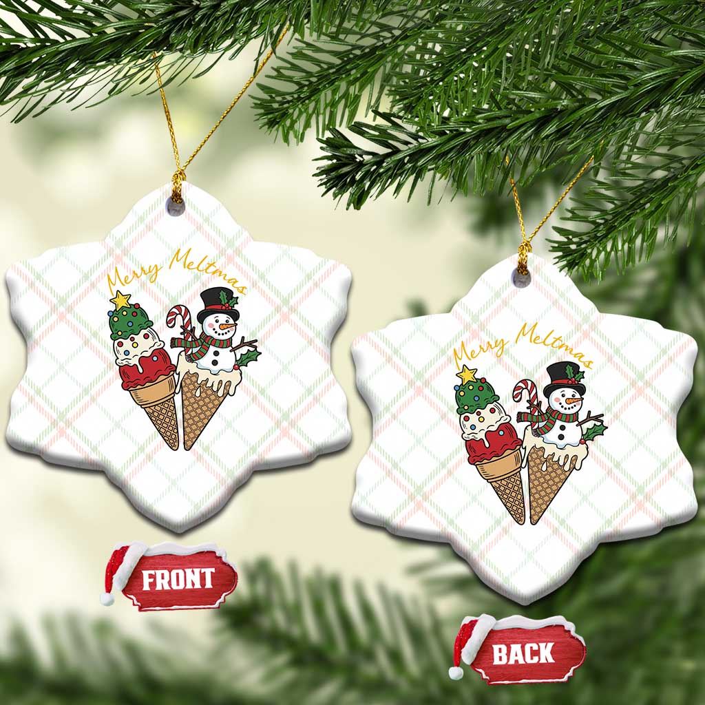 Christmas In July Ice Cream Snowman Graphic Ceramic Ornament Merry Meltmas TS12 Print Your Wear