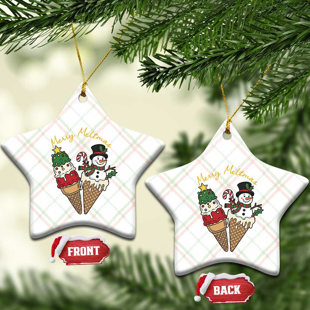 Christmas In July Ice Cream Snowman Graphic Ceramic Ornament Merry Meltmas TS12 Print Your Wear