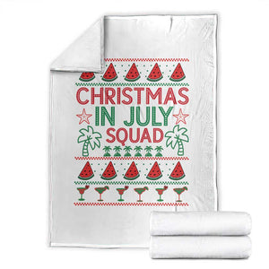 Christmas In July Squad Throw Blanket Tropical Beach Party Graphic TS12 White Print Your Wear