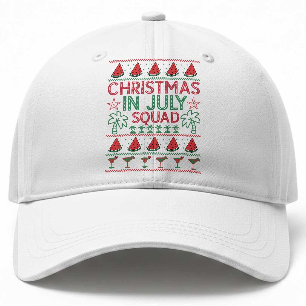 Christmas In July Squad Baseball Cap Tropical Beach Party Graphic TS12 Print Your Wear