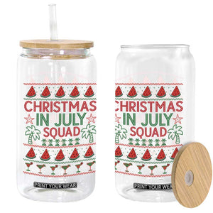 Christmas In July Squad Glass Can Tropical Beach Party Graphic TS12 Print Your Wear