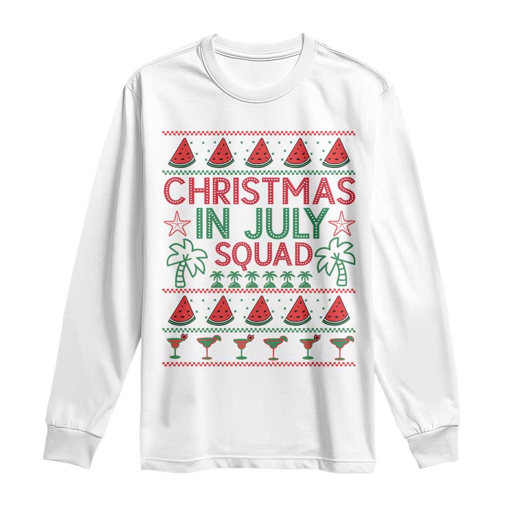 Christmas In July Squad Long Sleeve Shirt Tropical Beach Party Graphic TS12 White Print Your Wear