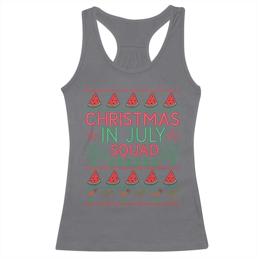 Christmas In July Squad Racerback Tank Top Tropical Beach Party Graphic TS12 Charcoal Print Your Wear