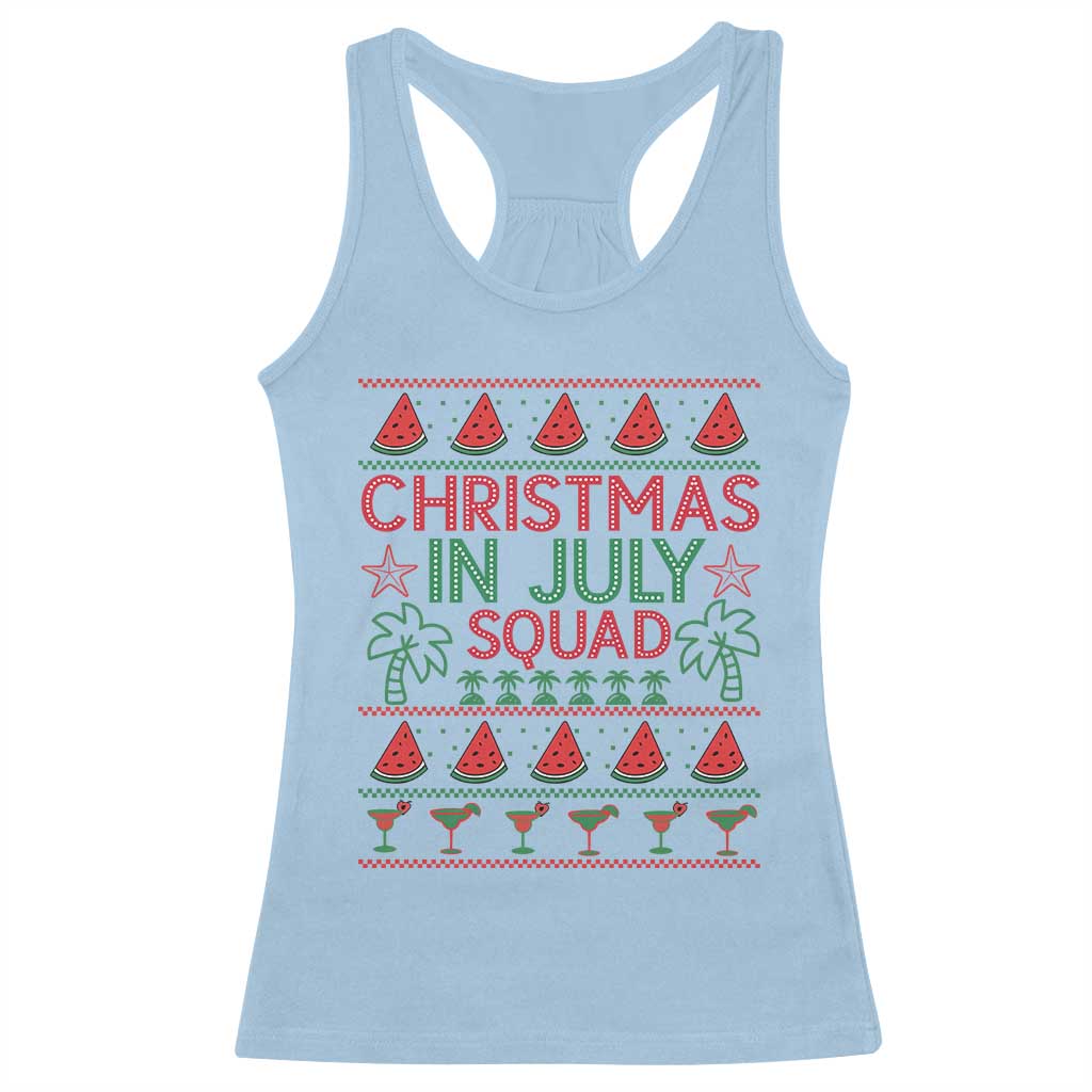 Christmas In July Squad Racerback Tank Top Tropical Beach Party Graphic TS12 Light Blue Print Your Wear