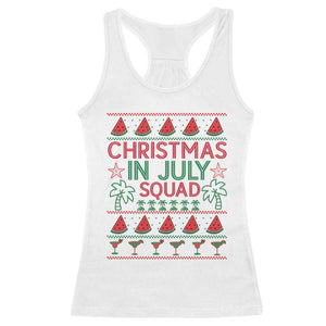 Christmas In July Squad Racerback Tank Top Tropical Beach Party Graphic TS12 White Print Your Wear