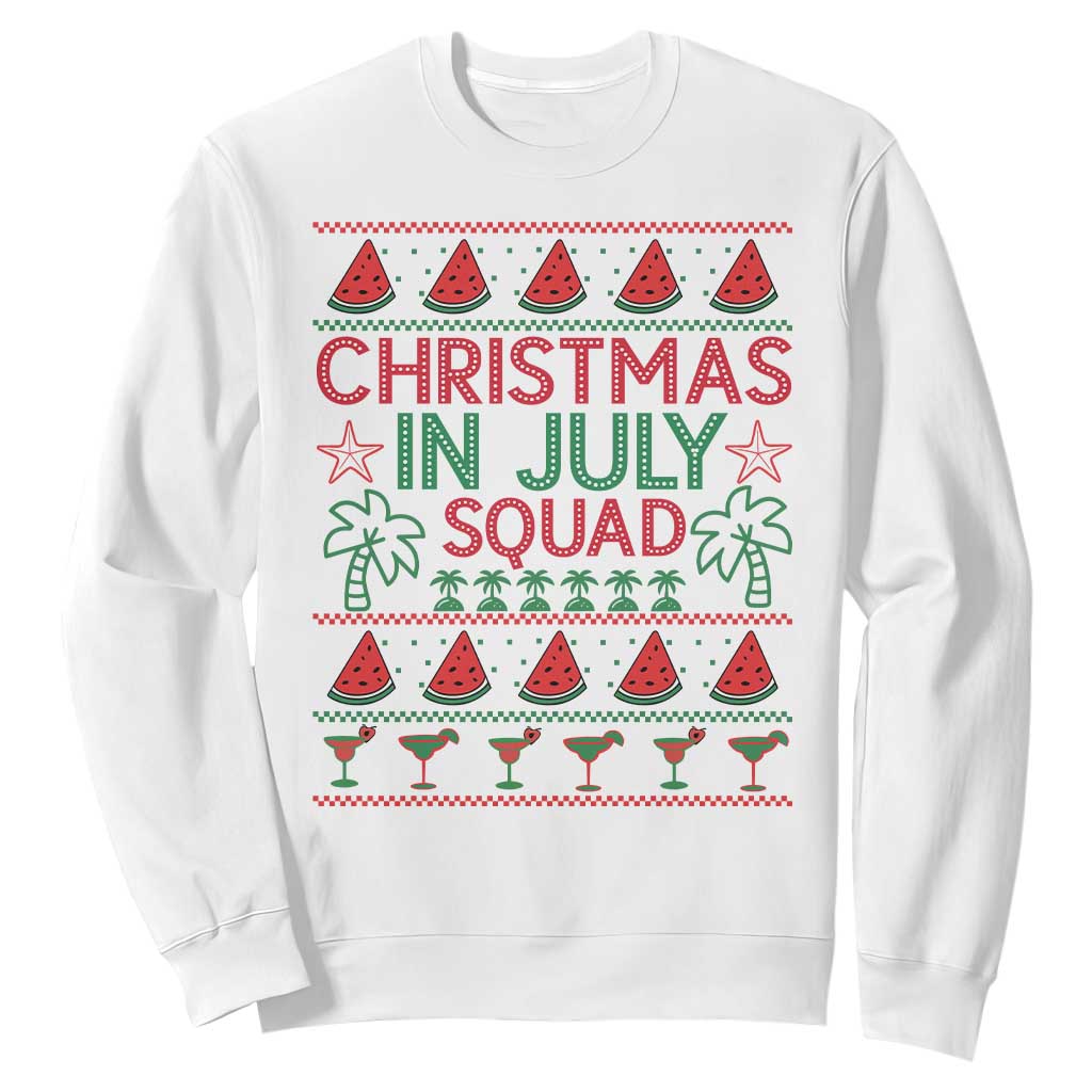 Christmas In July Squad Sweatshirt Tropical Beach Party Graphic TS12 White Print Your Wear